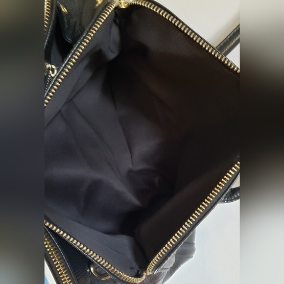 Borse In Pelle Black Leather Handbag Made in Italy - Picture 13 of 14